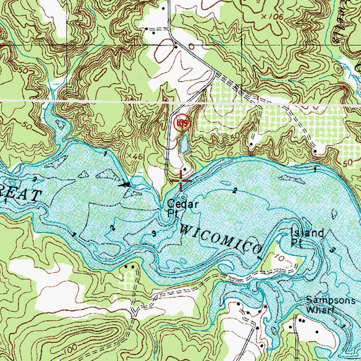 Topographic Map of Cedar Point Landing, VA