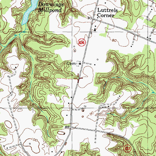 Topographic Map of Corinth School (historical), VA