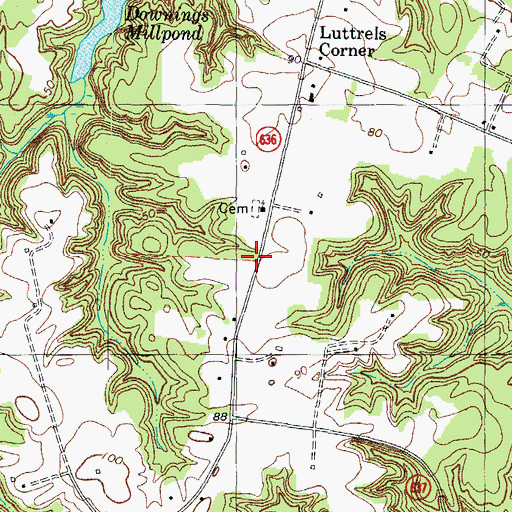 Topographic Map of Corinth School (historical), VA