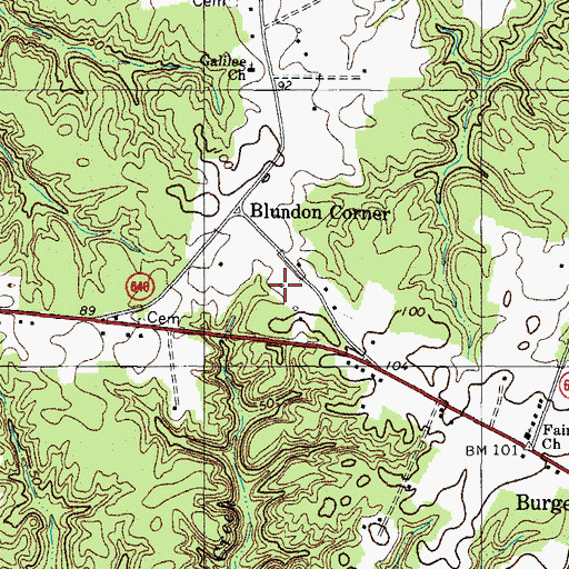 Topographic Map of Edwardsville School (historical), VA