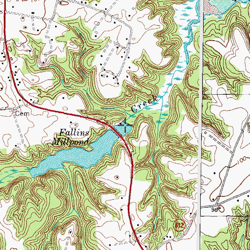 Topographic Map of Fallins Mill (historical), VA