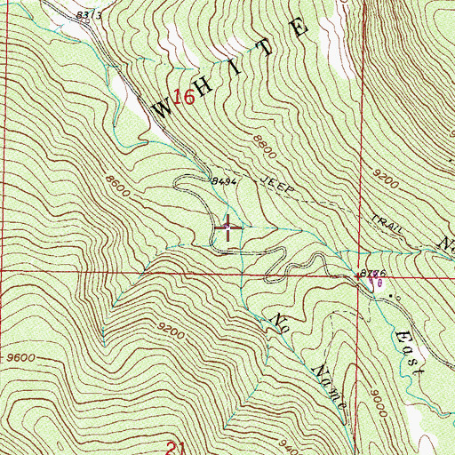 Topographic Map of No Name Creek, CO