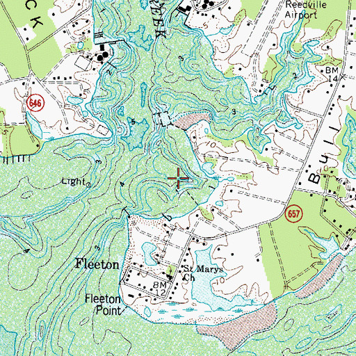 Topographic Map of Fleeton Bay, VA