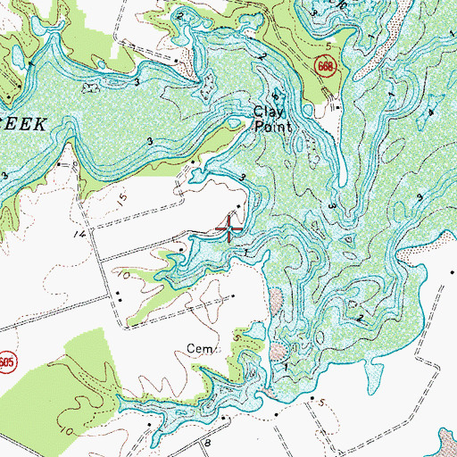 Topographic Map of Gascony Cove, VA