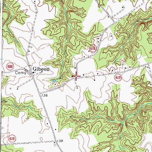 Topographic Map of Gibeon School (historical), VA