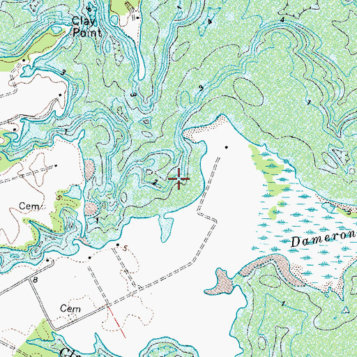 Topographic Map of Harveys Point, VA