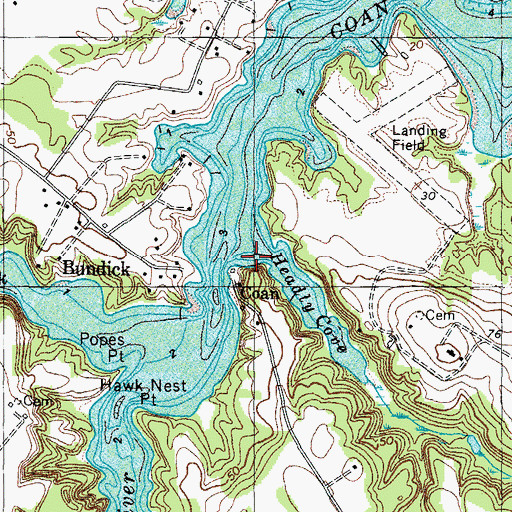 Topographic Map of Highland Point, VA