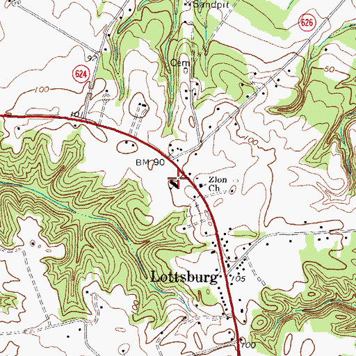 Topographic Map of Holley Graded School, VA
