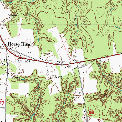 Topographic Map of Horse Head School (historical), VA