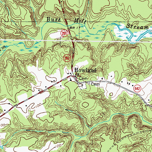 Topographic Map of Howland Chapel School (historical), VA