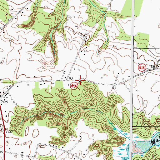 Topographic Map of Piedmont School (historical), VA