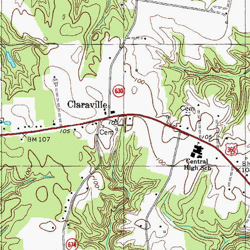 Topographic Map of Poplar Farm School (historical), VA