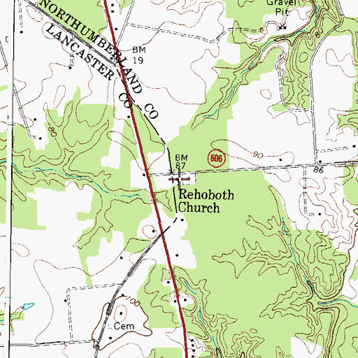 Topographic Map of Rehoboth United Methodist Church, VA