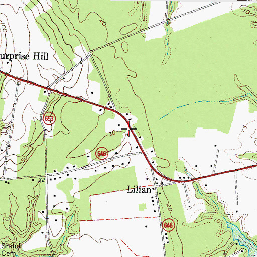 Topographic Map of Shiloh Church (historical), VA