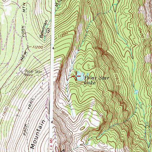 Topographic Map of Polar Star Lake, CO