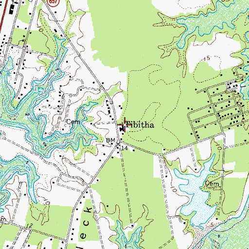 Topographic Map of Tibitha Church of God, VA