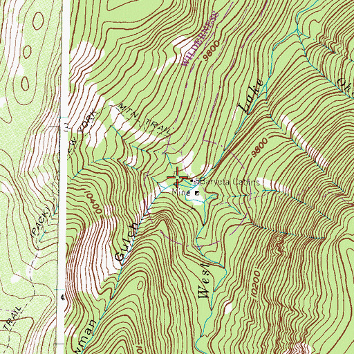 Topographic Map of Baryeta Cabins, CO