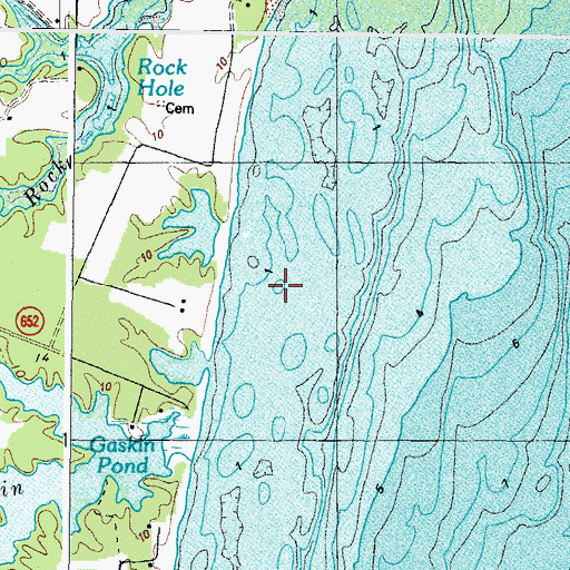 Topographic Map of Neals Beach, VA