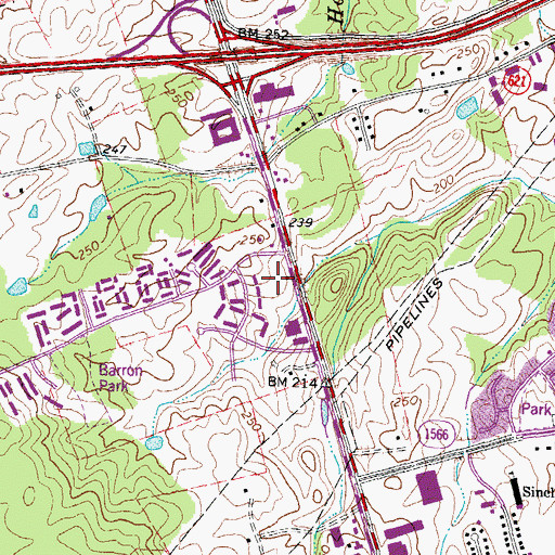Topographic Map of Ambassador Square Shopping Center, VA