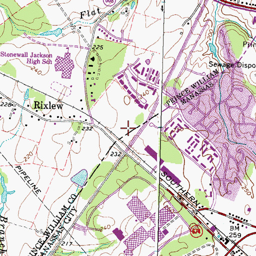 Topographic Map of Ashton Glen, VA