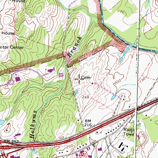 Topographic Map of Ball Family Cemetery, VA