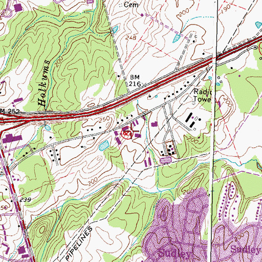 Topographic Map of Balls Ford Industrial Park, VA