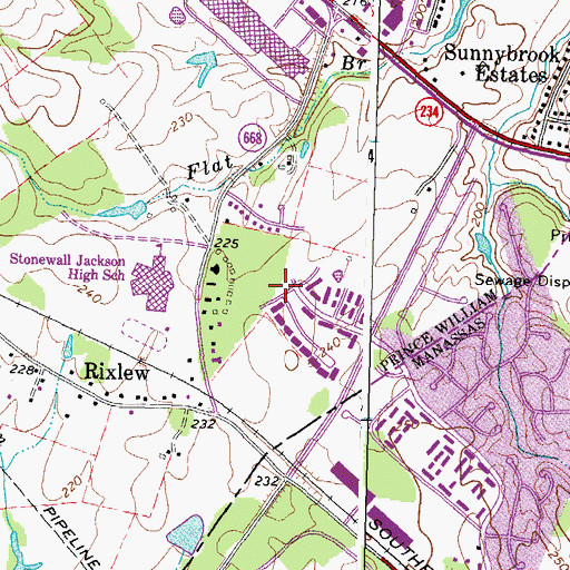 Topographic Map of Bannerwood, VA
