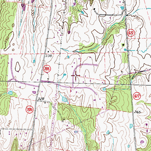 Topographic Map of Boxwood Farms, VA