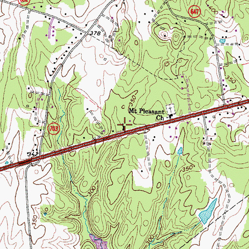 Topographic Map of Buckland Pentecostal Church, VA