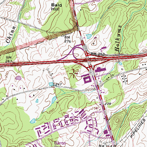 Topographic Map of Build America Industrial Park, VA