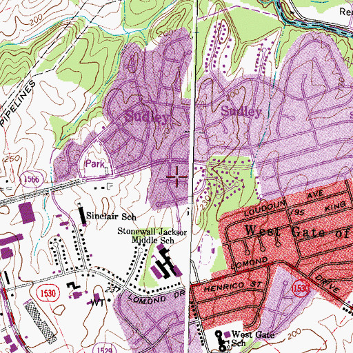 Topographic Map of Bull Run East, VA
