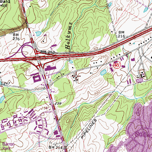 Topographic Map of Carlyle Station, VA