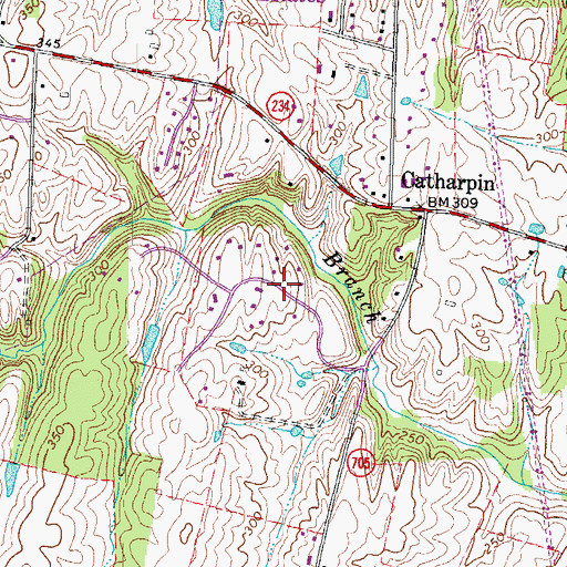 Topographic Map of Catharpin Farms, VA