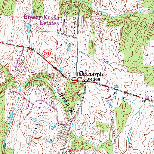 Topographic Map of Catharpin Post Office, VA