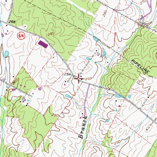 Topographic Map of Cedar Knolls, VA
