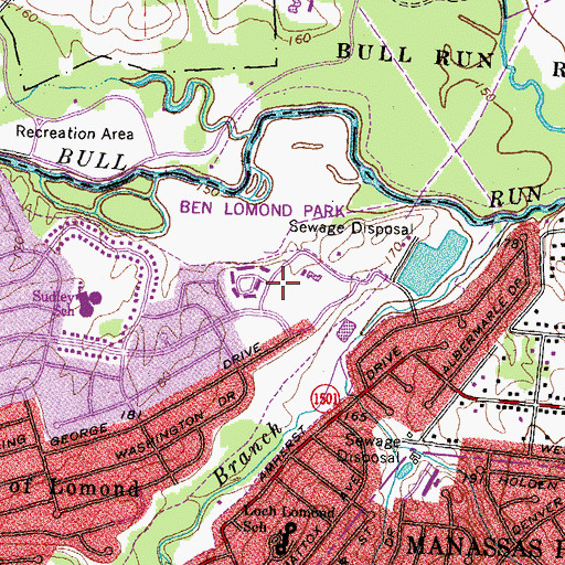Topographic Map of Cedar Park, VA