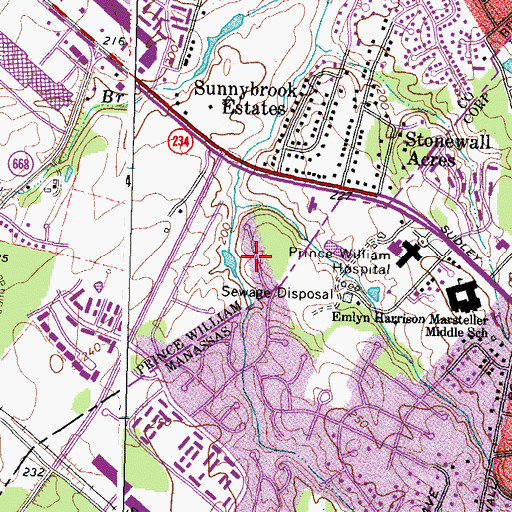 Topographic Map of Country Place, VA