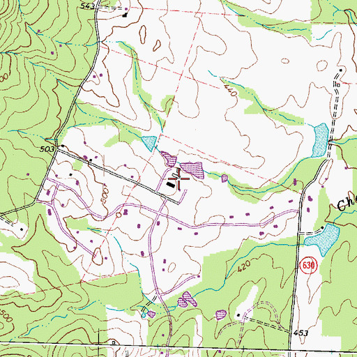 Topographic Map of Evergreen Country Club, VA