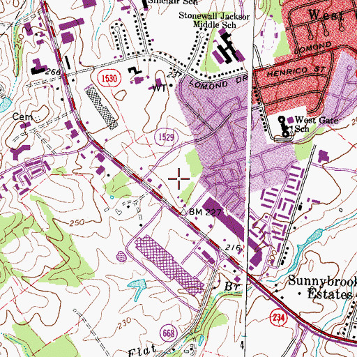 Topographic Map of Festival at Manassas Shopping Center, VA
