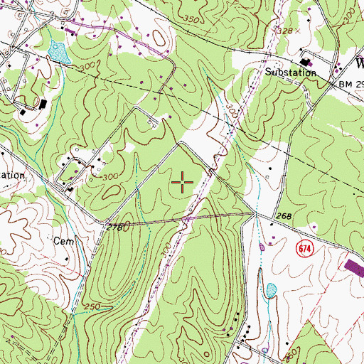 Topographic Map of Gainesford Industrial Park, VA