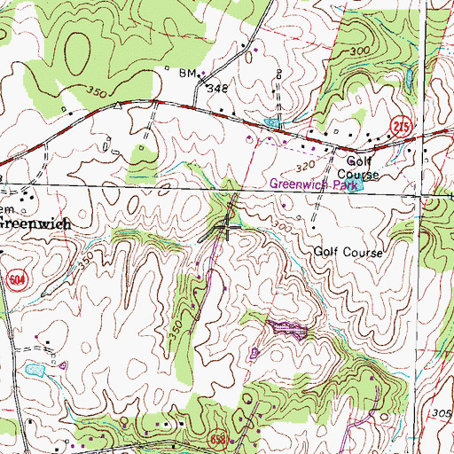 Topographic Map of Greenwich Acres, VA