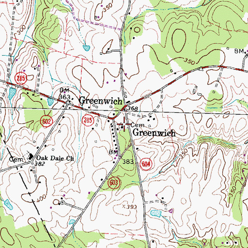 Topographic Map of Greenwich Presbyterian Church, VA