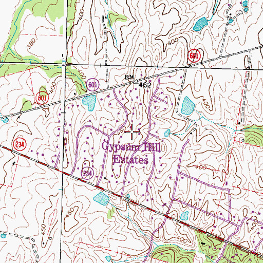 Topographic Map of Gypsum Hill Estates, VA