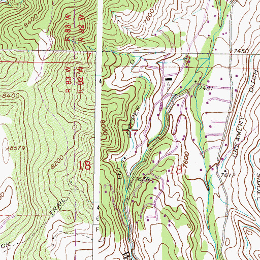Topographic Map of Lui Hopper Ditch, CO