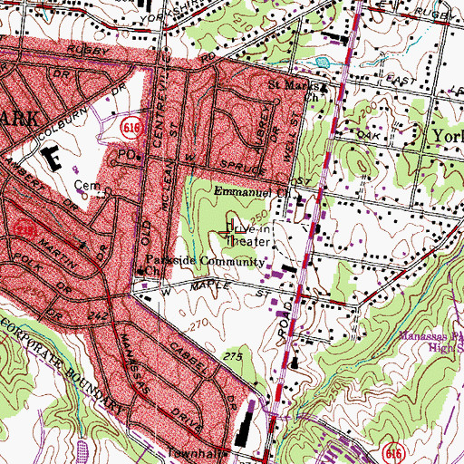 Topographic Map of Joseph D Reading Park, VA