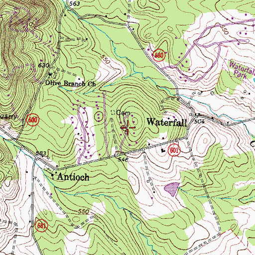 Topographic Map of Knollwood Estates, VA