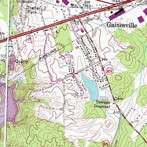 Topographic Map of Lakeview, VA