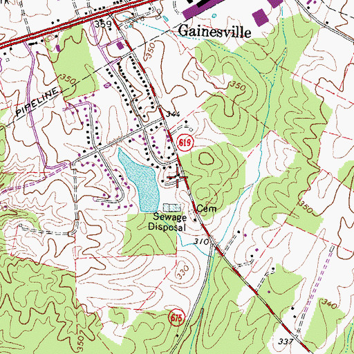 Topographic Map of Lakeview Estates, VA