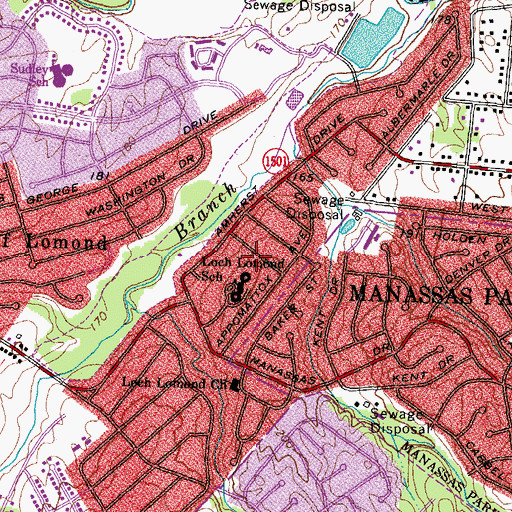 Topographic Map of Loch Lomond, VA