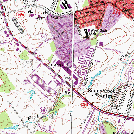 Topographic Map of Manaport Plaza Shopping Center, VA